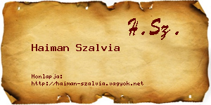 Haiman Szalvia névjegykártya